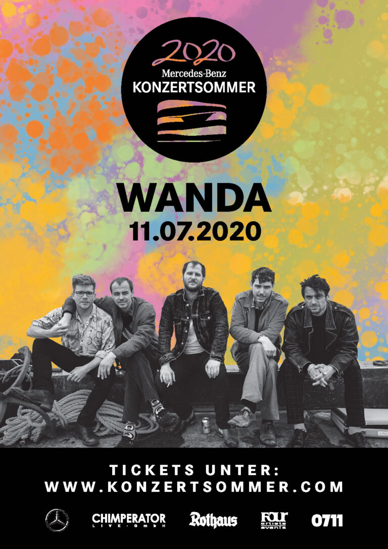 A1-Konzertplakat der Band Wanda, Kulturplakatierung durch LOS! Medien